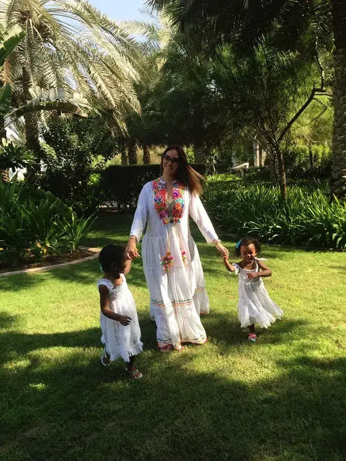 Diamond with her happy daughters