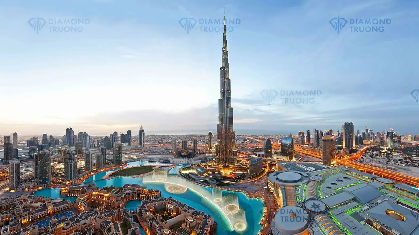 Downtown Dubai Aerial View