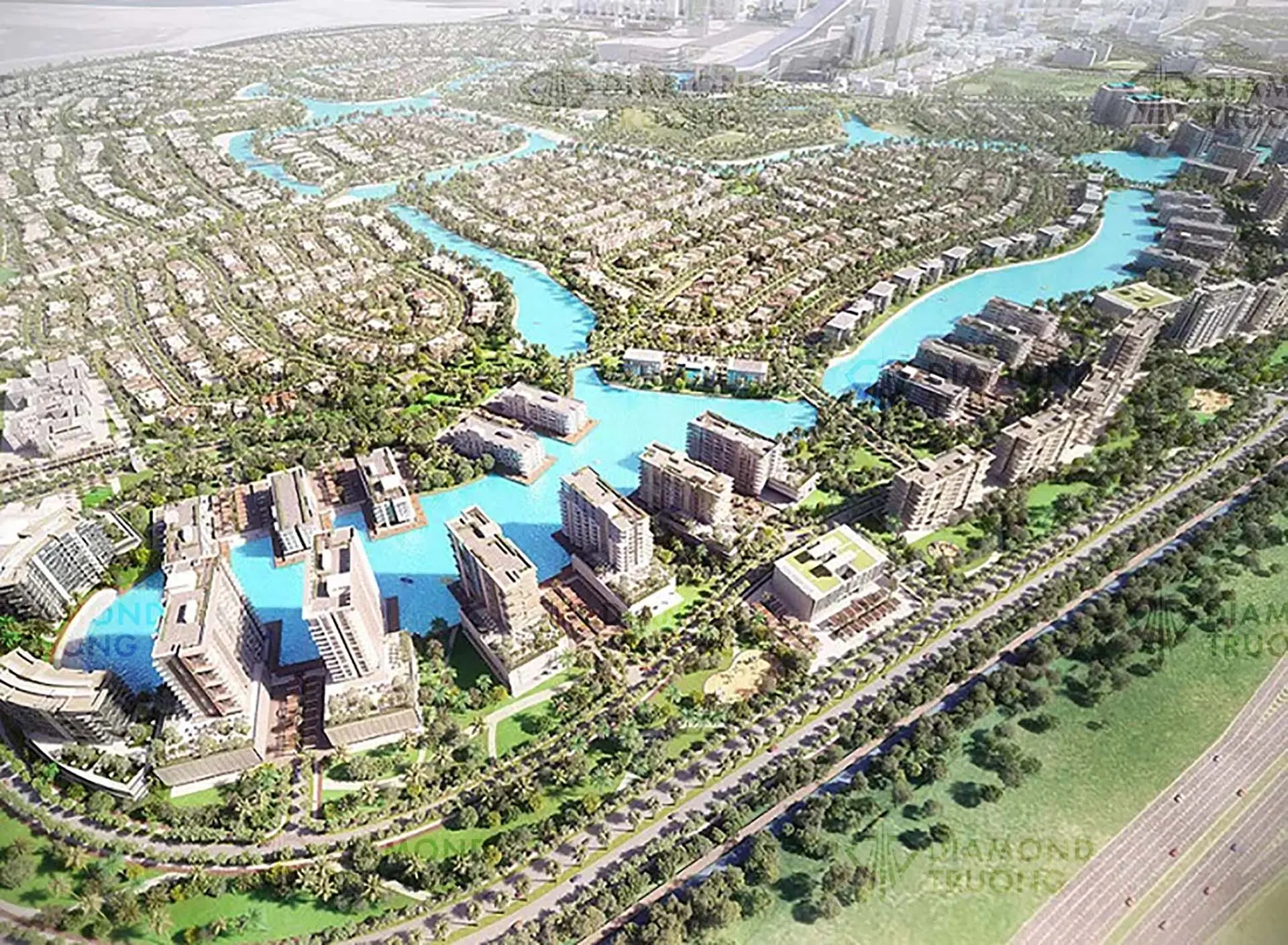 Mohammed Bin Rashid City Aerial View