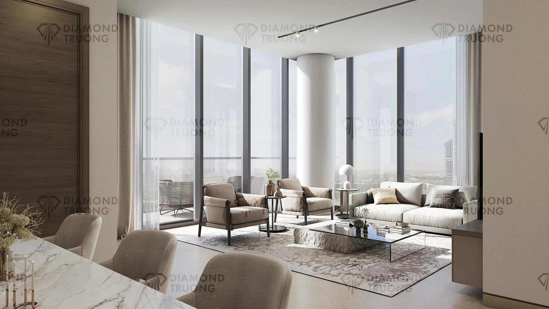 Skyscape Aura Living And Dining Area