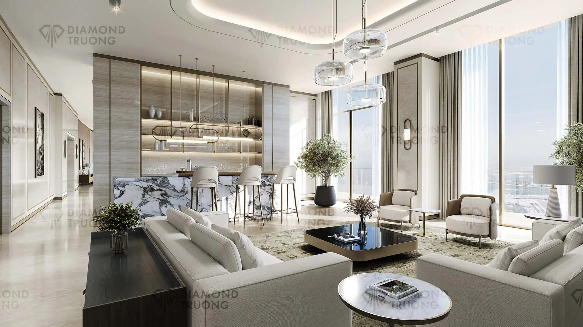 Sobha Seahaven Tower C Living Area