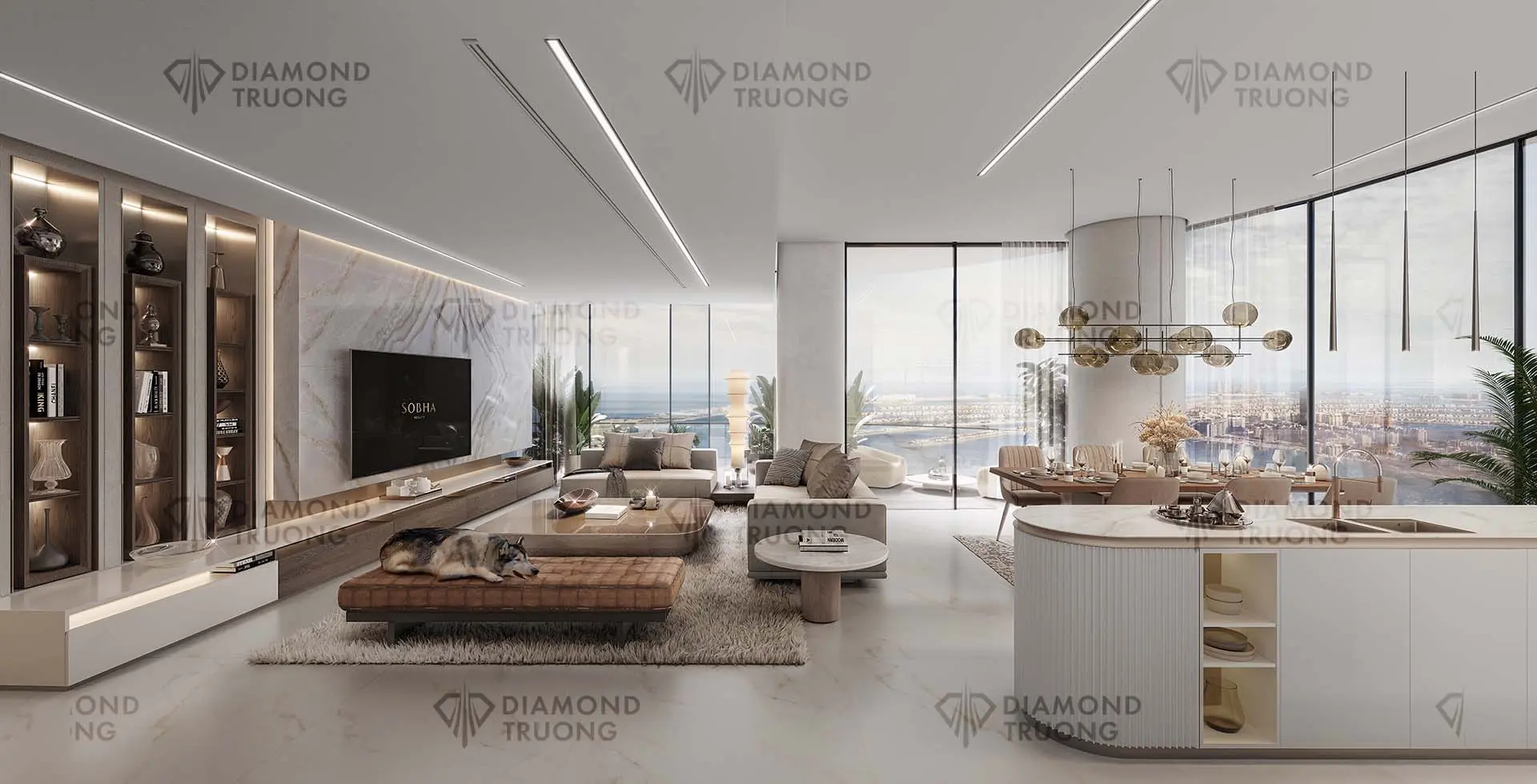 Sobha Seahaven Tower C Living Area