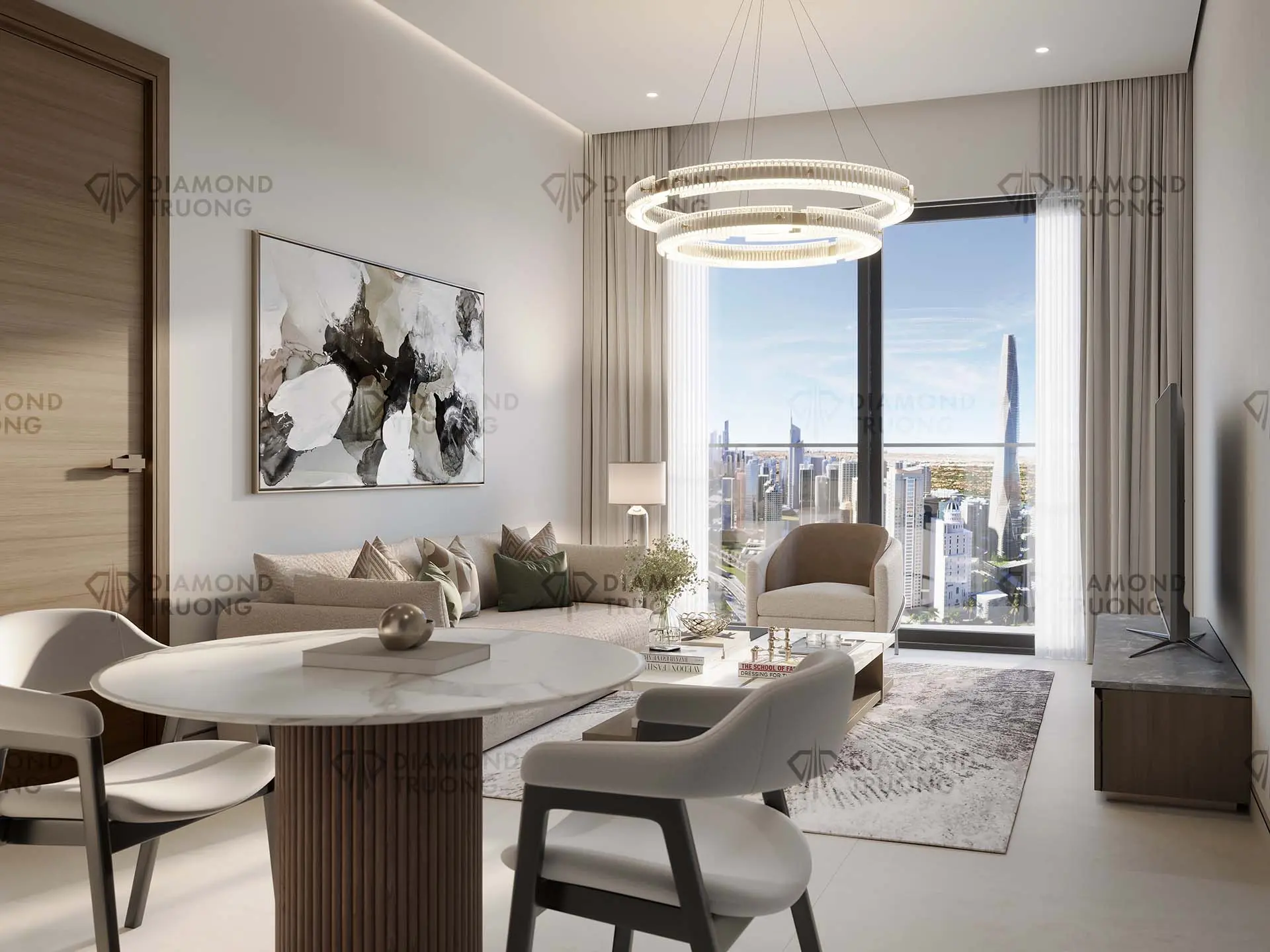 The Tranquil Living And Dining Area
